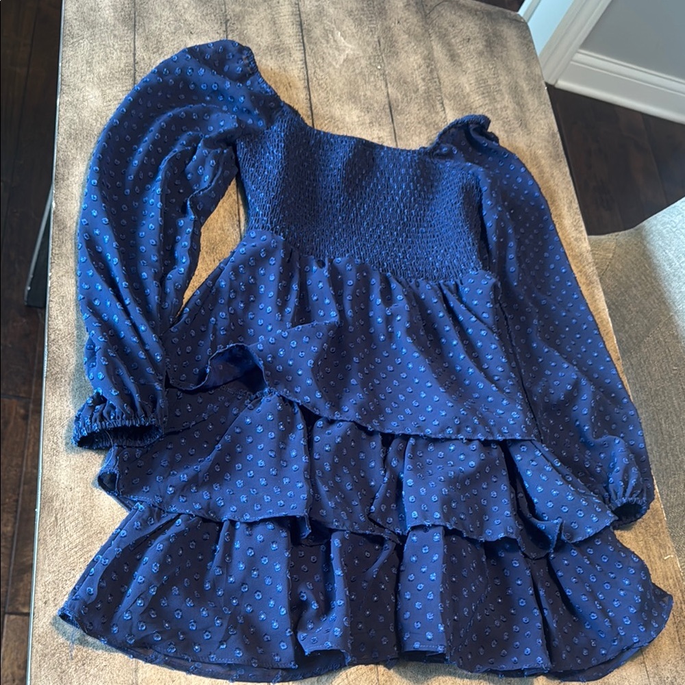 Altar'd State Navy Smocked Dress